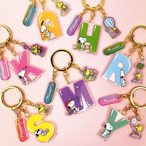 スヌーピー 『K』 イニシャル3連アクリルキーホルダー (ピンク) SNOOPY 商品画像4：キャラグッズPERFECT WORLD TOKYO