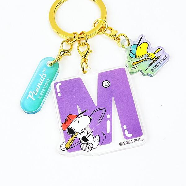 スヌーピー 『M』 イニシャル3連アクリルキーホルダー (パープル) SNOOPY 商品画像2：キャラグッズPERFECT WORLD TOKYO