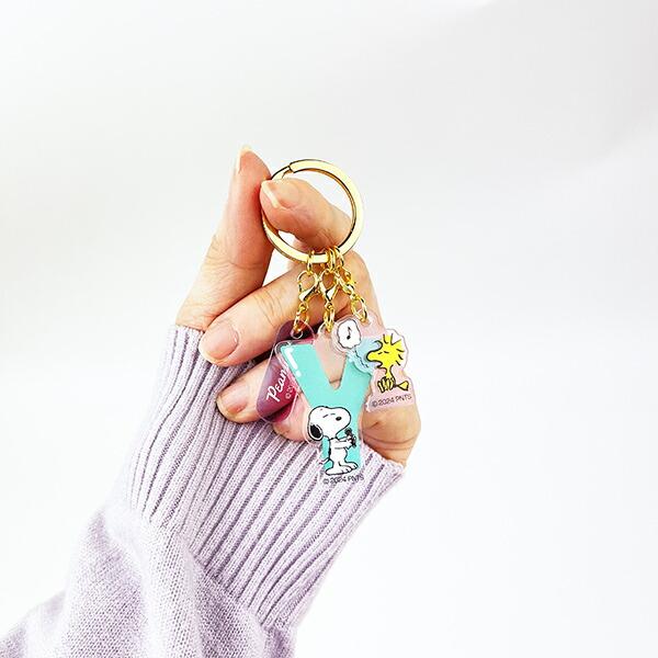 スヌーピー 『Y』 イニシャル3連アクリルキーホルダー (グリーン) SNOOPY 商品画像3：キャラグッズPERFECT WORLD TOKYO