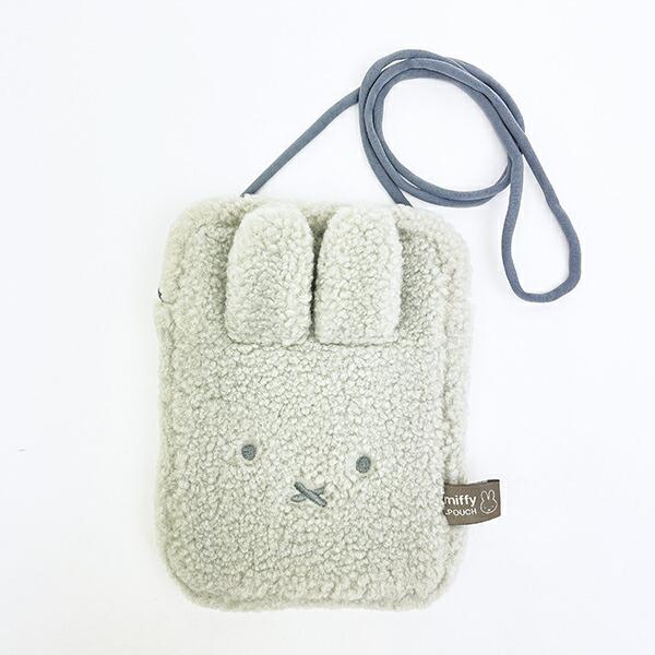 ミッフィー miffy どっとポーチ ショルダーショート ボア グレー