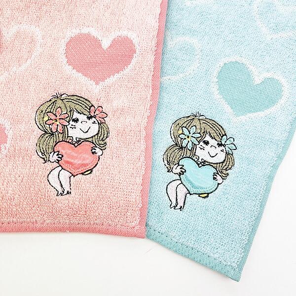 水森亜土 ハートのプレゼント ハンドタオル (ピンク) ハンカチ 商品画像4：キャラグッズPERFECT WORLD TOKYO