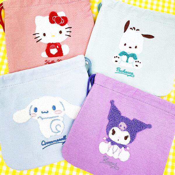 サンリオ ハローキティ サガラ刺繍巾着ポーチ Sanrio 商品画像7：キャラグッズPERFECT WORLD TOKYO