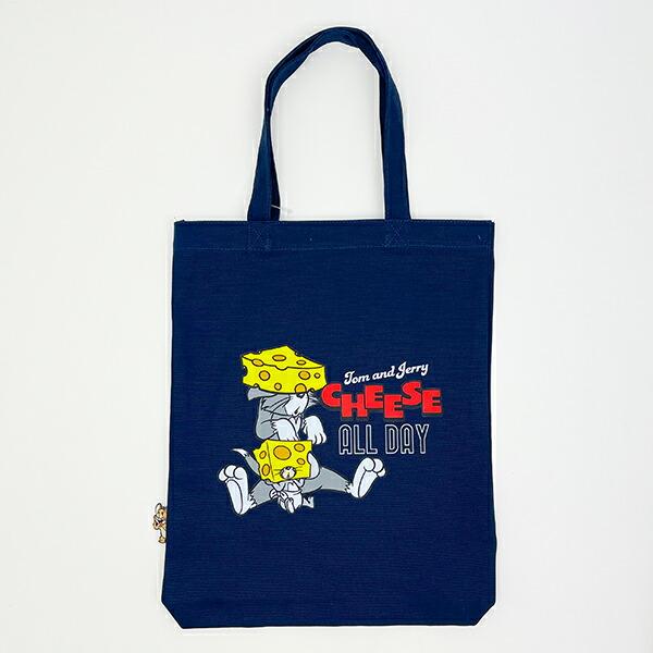 トムとジェリー タフィー CHEESE FUN！ ぴょこっとトートバッグ ネイビー