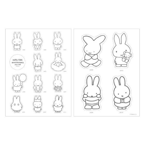 ミッフィー miffy 70th モノトーン インテリアステッカー