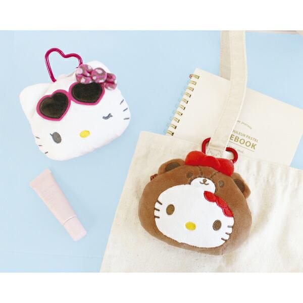 サンリオ ハローキティ(おともだちきぐるみ) カラビナ付きぬいぐるみファスナーマスコット ポーチ Sanrio 商品画像2：キャラグッズPERFECT WORLD TOKYO