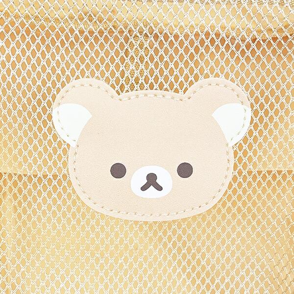 リラックマ フェイス 圧縮ポーチ ベージュ 旅行 トラベル 商品画像2：キャラグッズPERFECT WORLD TOKYO