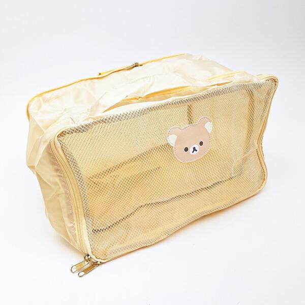 リラックマ フェイス 圧縮ポーチ ベージュ 旅行 トラベル 商品画像5：キャラグッズPERFECT WORLD TOKYO