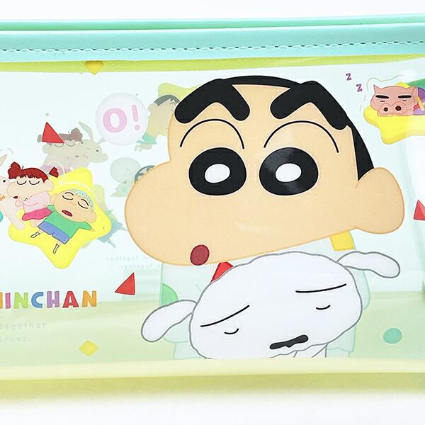クレヨンしんちゃん パジャマ ビーズチャーム付きクリアペンポーチ 文具 商品画像2：キャラグッズPERFECT WORLD TOKYO
