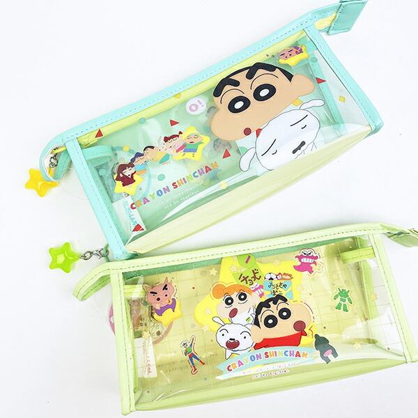 クレヨンしんちゃん パジャマ ビーズチャーム付きクリアペンポーチ 文具 商品画像6：キャラグッズPERFECT WORLD TOKYO