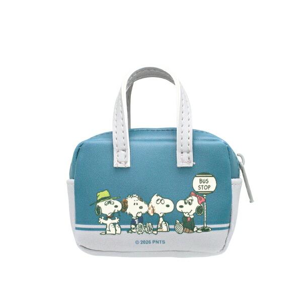 スヌーピー ミニボストンバッグ型ポーチ(きょうだいたち) Preppystyle schoolbus SNOOPY 商品画像2：キャラグッズPERFECT WORLD TOKYO