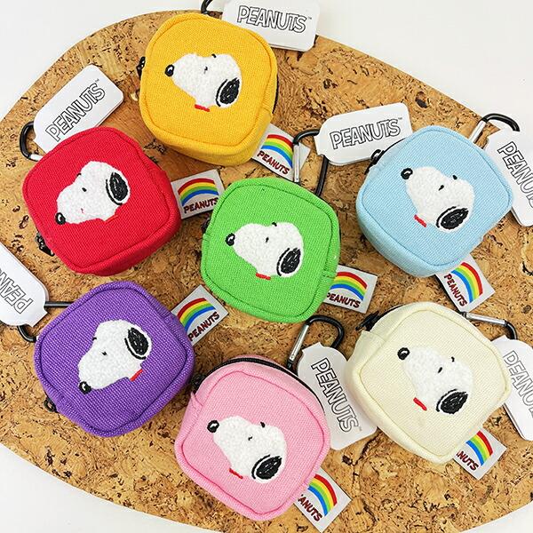 スヌーピー カラフル カラビナミニポーチ イエロー 小物入れ SNOOPY 商品画像6：キャラグッズPERFECT WORLD TOKYO