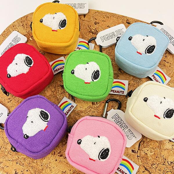 スヌーピー カラフル カラビナミニポーチ イエロー 小物入れ SNOOPY 商品画像7：キャラグッズPERFECT WORLD TOKYO