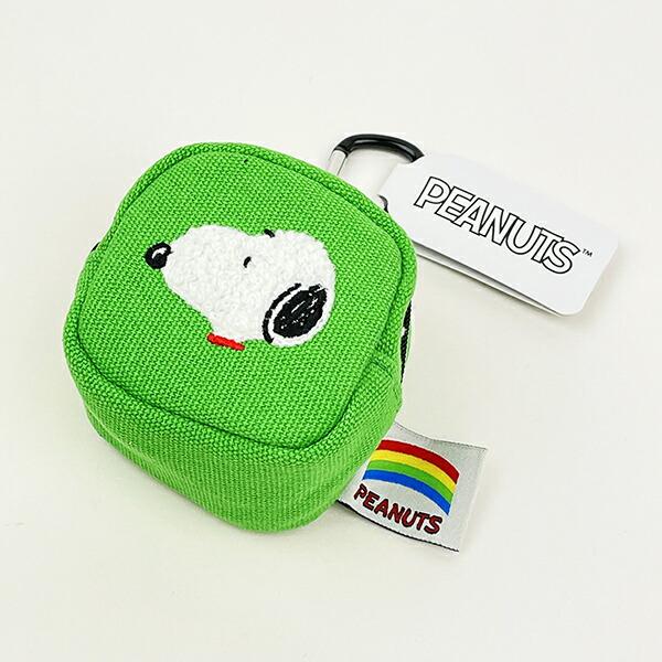 スヌーピー カラフル カラビナミニポーチ グリーン 小物入れ SNOOPY 商品画像2：キャラグッズPERFECT WORLD TOKYO