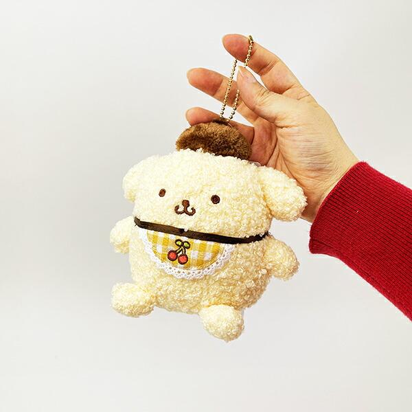 サンリオ ポムポムプリン さくらんぼチェック マスコット ぬいぐるみ イエロー 商品画像5：キャラグッズPERFECT WORLD TOKYO