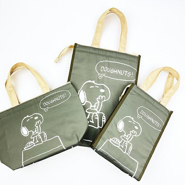 スヌーピー 保冷保温ミニトート カーキ ランチ お弁当 かばん SNOOPY 商品画像6：キャラグッズPERFECT WORLD TOKYO