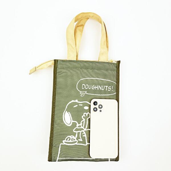 スヌーピー 保冷保温マチ付きトート S カーキ ランチ お弁当 かばん SNOOPY 商品画像5：キャラグッズPERFECT WORLD TOKYO