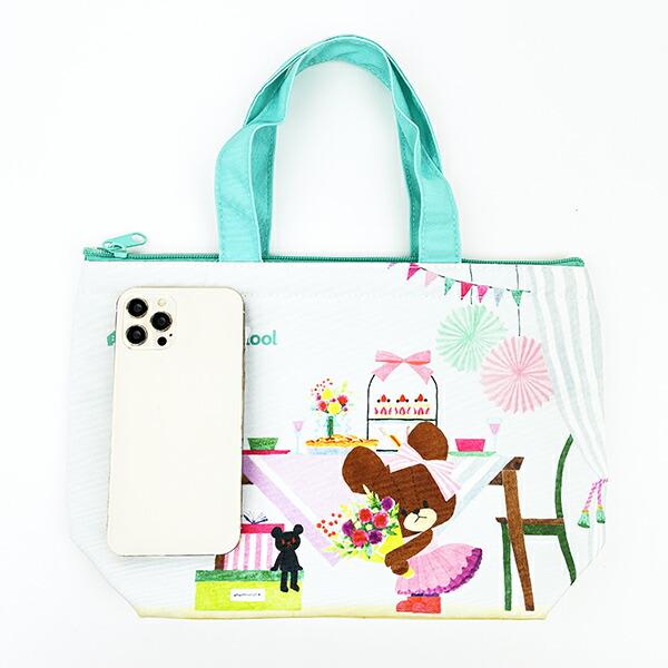 くまのがっこう プレゼントフォーミー 保冷保温ミニトート 保冷バッグ ランチ お弁当 ブルー 商品画像6：キャラグッズPERFECT WORLD TOKYO
