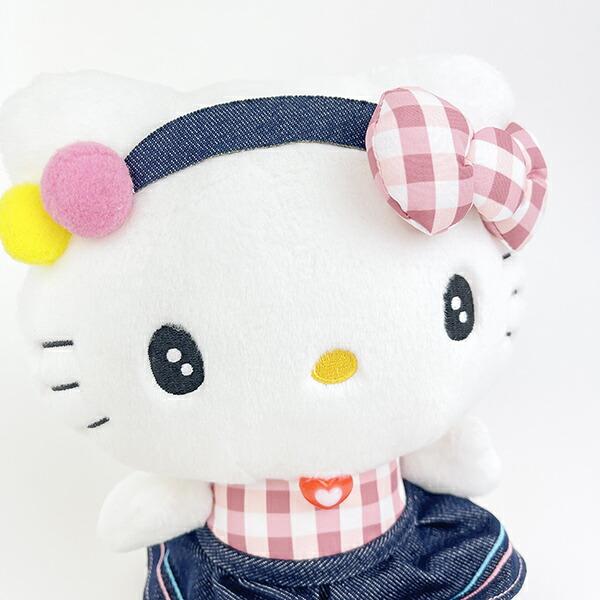 サンリオ ハローキティ ギンガムデニム ぬいぐるみ(S) Sanrio 商品画像2：キャラグッズPERFECT WORLD TOKYO