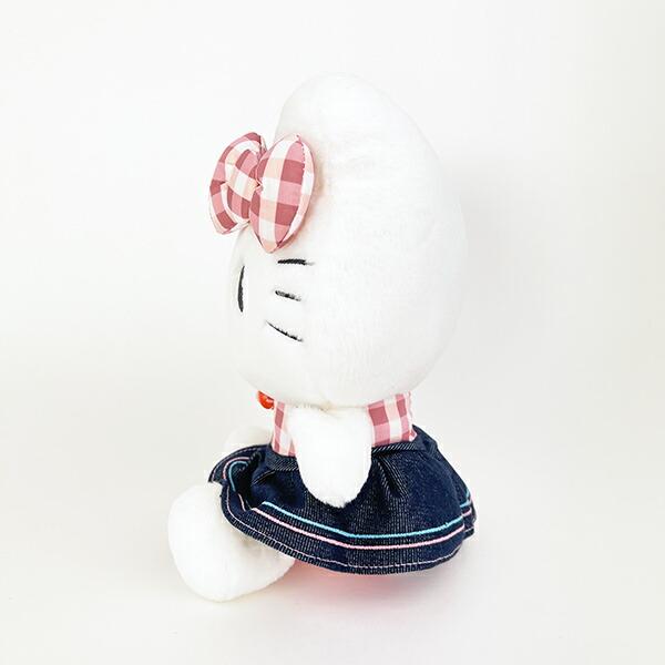 サンリオ ハローキティ ギンガムデニム ぬいぐるみ(S) Sanrio 商品画像3：キャラグッズPERFECT WORLD TOKYO