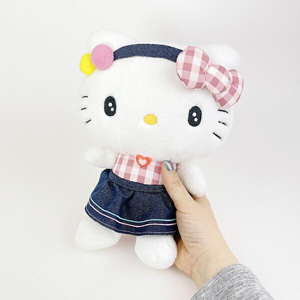 サンリオ ハローキティ ギンガムデニム ぬいぐるみ(S) Sanrio 商品画像5：キャラグッズPERFECT WORLD TOKYO
