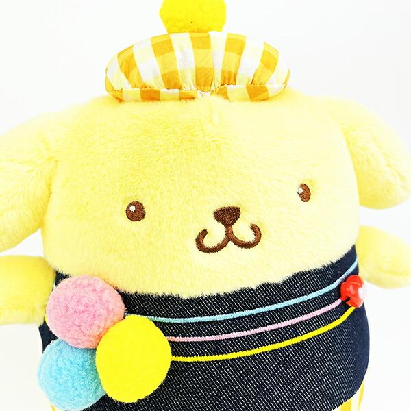 サンリオ ポムポムプリン ギンガムデニム ぬいぐるみ(S) Sanrio 商品画像2：キャラグッズPERFECT WORLD TOKYO