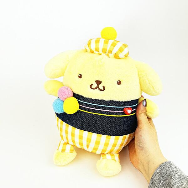 サンリオ ポムポムプリン ギンガムデニム ぬいぐるみ(S) Sanrio 商品画像5：キャラグッズPERFECT WORLD TOKYO