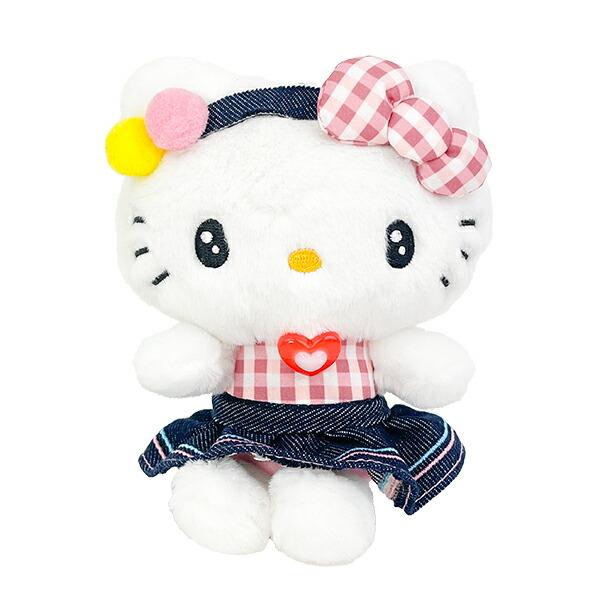 サンリオ ハローキティ ギンガムデニム マスコット ぬいぐるみ Sanrio