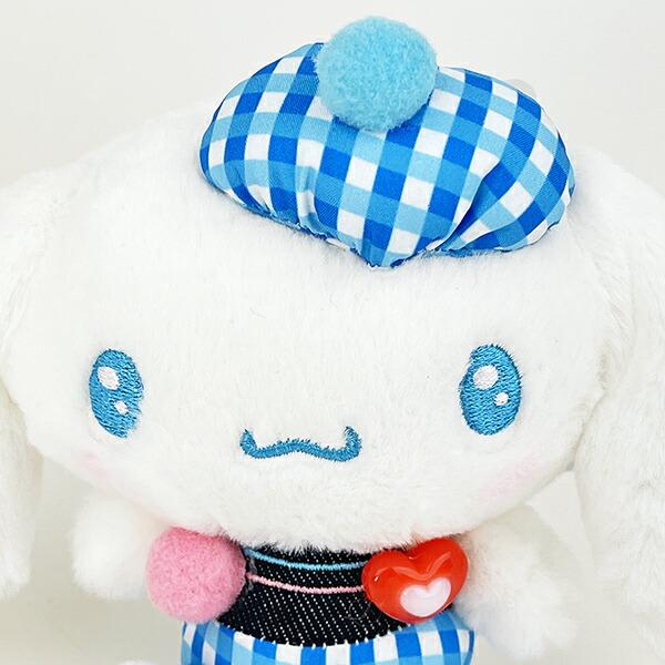 サンリオ シナモロール ギンガムデニム マスコット ぬいぐるみ シナモン Sanrio 商品画像2：キャラグッズPERFECT WORLD TOKYO