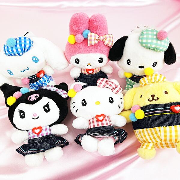 サンリオ シナモロール ギンガムデニム マスコット ぬいぐるみ シナモン Sanrio 商品画像5：キャラグッズPERFECT WORLD TOKYO