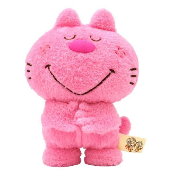 水森亜土 ぬいぐるみ ねこ S ピンク マスコット 人形 あどちゃん