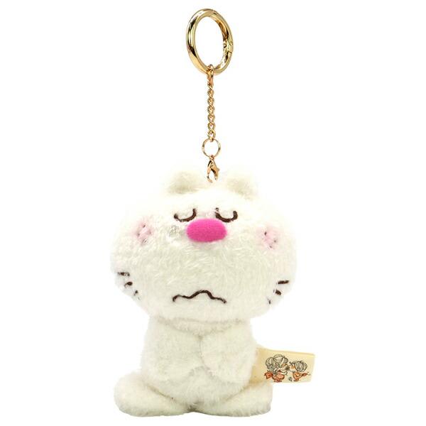 水森亜土 マスコット ねこ キーチェーン ホワイト ぬいぐるみ あどちゃん