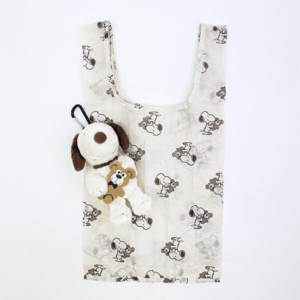 スヌーピー＆ベア ぬいぐるみ エコバッグ SNOOPY
