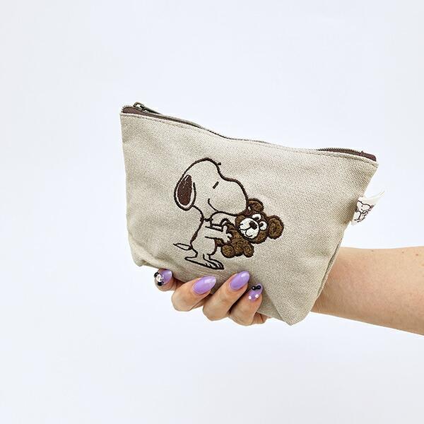 スヌーピー＆ベア 化粧ポーチ (ブラウン) SNOOPY 商品画像5：キャラグッズPERFECT WORLD TOKYO