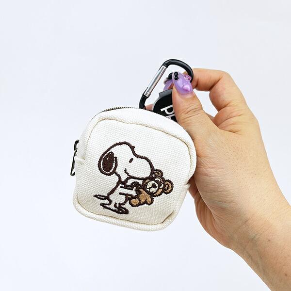 スヌーピー＆ベア カラビナミニポーチ (モカ) SNOOPY 商品画像5：キャラグッズPERFECT WORLD TOKYO