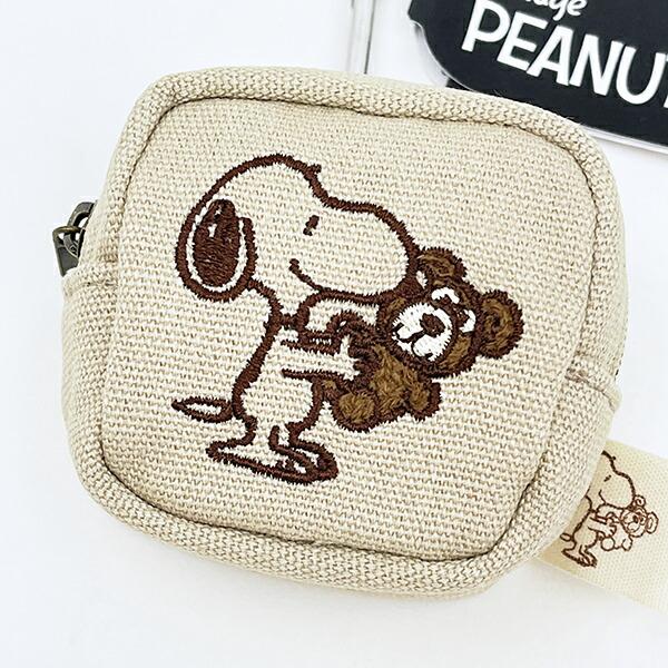 スヌーピー＆ベア カラビナミニポーチ (ブラウン) SNOOPY 商品画像2：キャラグッズPERFECT WORLD TOKYO