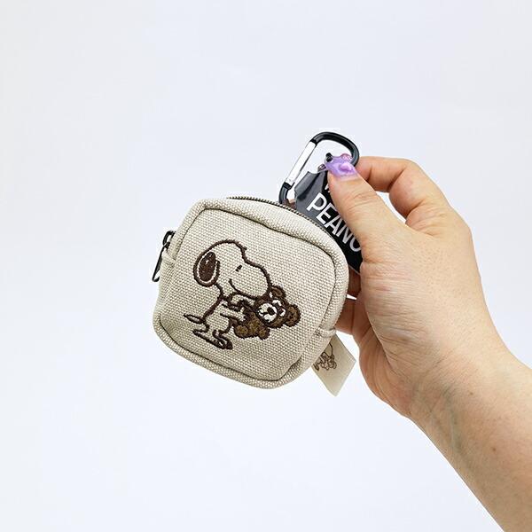 スヌーピー＆ベア カラビナミニポーチ (ブラウン) SNOOPY 商品画像5：キャラグッズPERFECT WORLD TOKYO