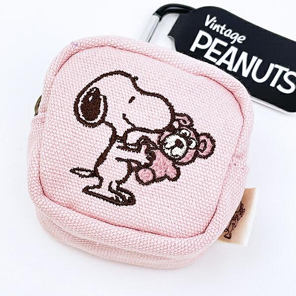 スヌーピー＆ベア カラビナミニポーチ (ピンク) SNOOPY 商品画像2：キャラグッズPERFECT WORLD TOKYO