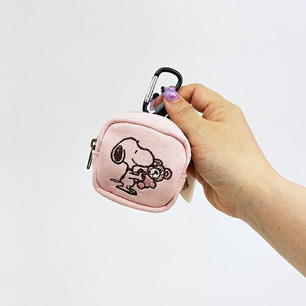 スヌーピー＆ベア カラビナミニポーチ (ピンク) SNOOPY 商品画像5：キャラグッズPERFECT WORLD TOKYO