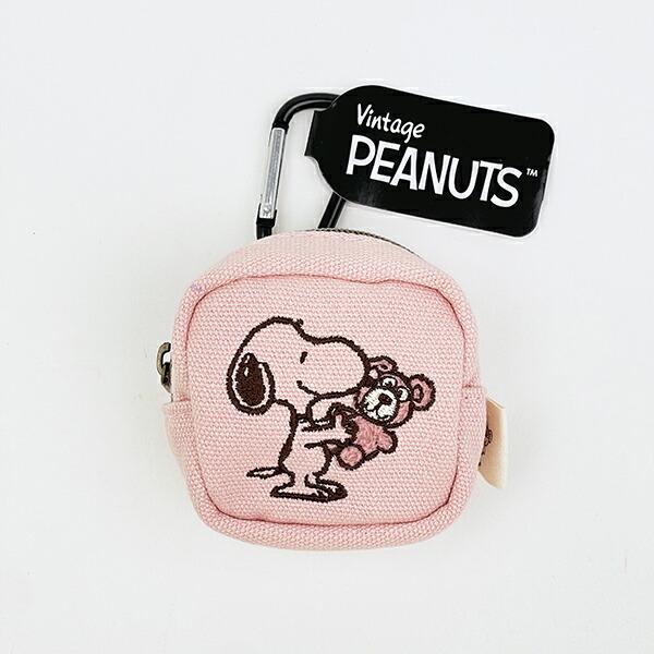 スヌーピー＆ベア カラビナミニポーチ (ピンク) SNOOPY