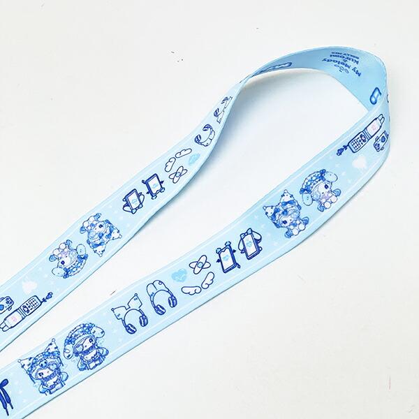 サンリオ マイメロディ＆クロミ 幅広ネックストラップ MU DOLLY MIX ブルー Sanrio 商品画像4：キャラグッズPERFECT WORLD TOKYO
