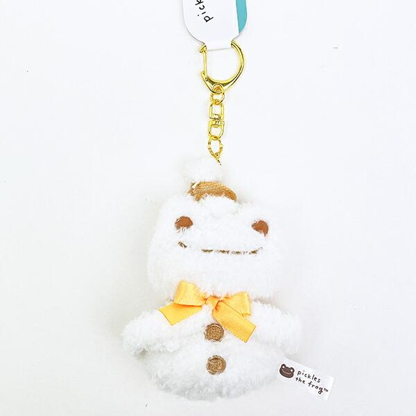 かえるのピクルス 雪だるま マスコットキーホルダー  (ポンチョ)