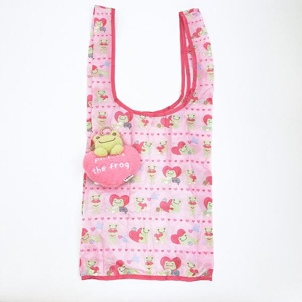 かえるのピクルス スマイルハート ぬいぐるみエコバッグ