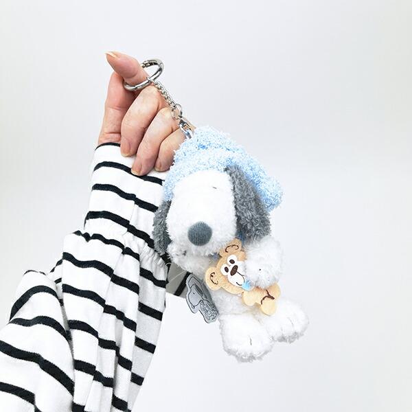 スヌーピー リラックスナイト＆ベア マスコットキーホルダー (ブルー) SNOOPY 商品画像5：キャラグッズPERFECT WORLD TOKYO