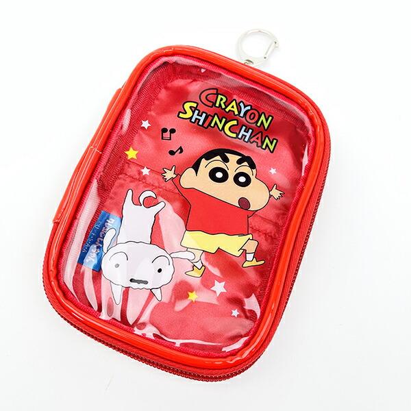 クレヨンしんちゃん しんちゃん＆シロ コレクションポーチ レッド  アクスタケース 商品画像2：キャラグッズPERFECT WORLD TOKYO
