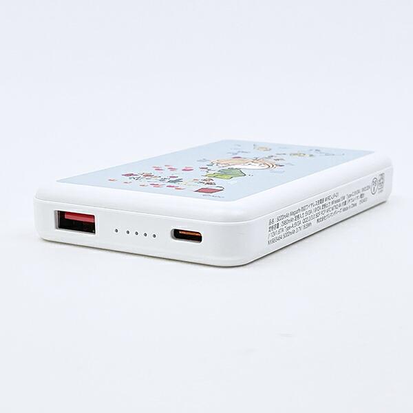 水森亜土 MagSafe対応ワイアレスリチウム充電器（5000mAh） ブルー モバイルバッテリー スマホ用品 商品画像4：キャラグッズPERFECT WORLD TOKYO
