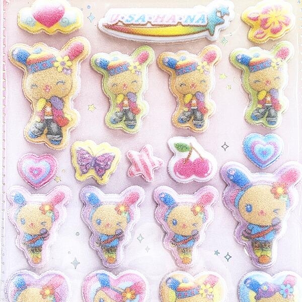 サンリオ ウサハナ コットンパフィーシール コギャル 文具 Sanrio 商品画像2：キャラグッズPERFECT WORLD TOKYO