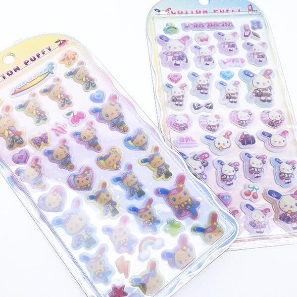 サンリオ ウサハナ コットンパフィーシール コギャル 文具 Sanrio 商品画像4：キャラグッズPERFECT WORLD TOKYO