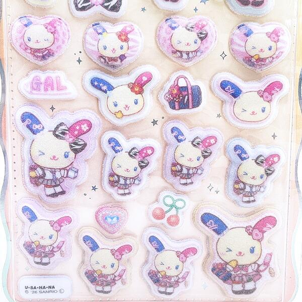 サンリオ ウサハナ コットンパフィーシール ポップギャル 文具 Sanrio 商品画像3：キャラグッズPERFECT WORLD TOKYO