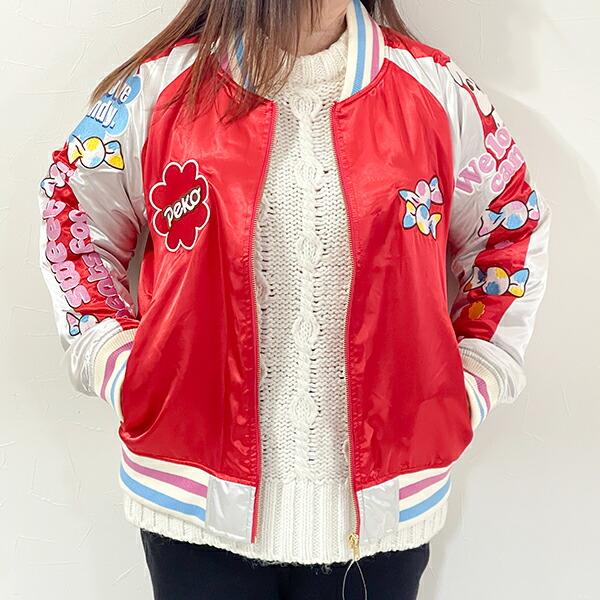 ペコちゃん ラブキャンディ スカジャン (L) キャラジャン アパレル peco 商品画像2：キャラグッズPERFECT WORLD TOKYO