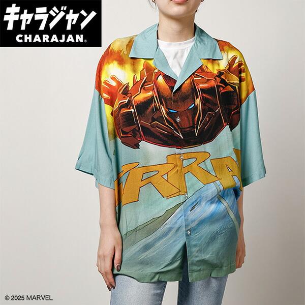 マーベル アイアンマン ハイスピード アロハシャツ (LL) キャラジャン ユニセ･･･